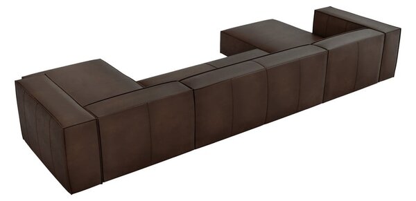 Ciemnobrązowy skórzany narożnik (w kształcie litery "U") Madame – Windsor & Co Sofas