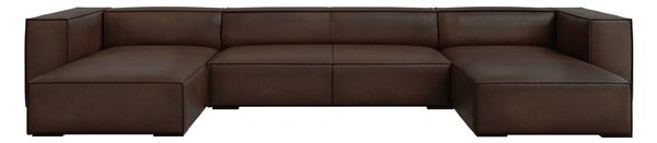 Ciemnobrązowy skórzany narożnik (w kształcie litery "U") Madame – Windsor & Co Sofas