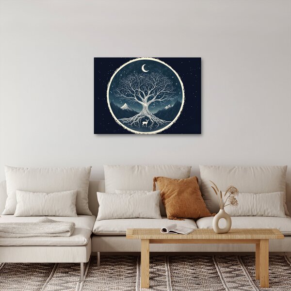Obraz – Magiczne drzewo z jeleniem II. (70x50 cm)