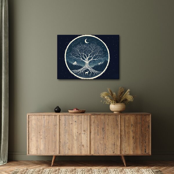 Obraz – Magiczne drzewo z jeleniem II. (70x50 cm)