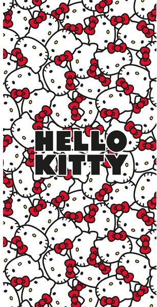 Czerwony/biały bawełniany ręcznik dziecięcy 70x140 cm Hello Kitty – Jerry Fabrics