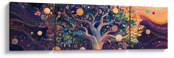 Obraz – Fioletowe drzewo pełne energii (170x50 cm)
