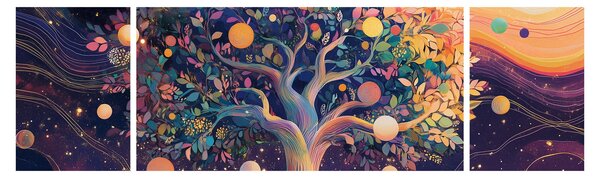 Obraz – Fioletowe drzewo pełne energii (170x50 cm)
