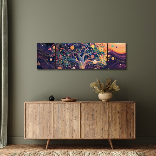 Obraz – Fioletowe drzewo pełne energii (170x50 cm)