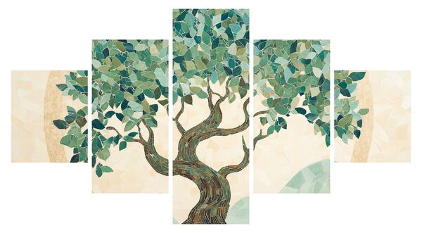 Obraz – Elegancka mozaika z drzewem (125x70 cm)