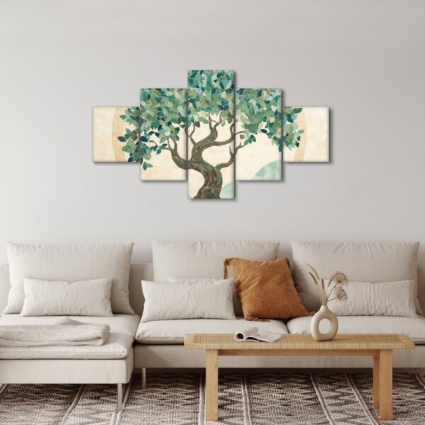 Obraz – Elegancka mozaika z drzewem (125x70 cm)