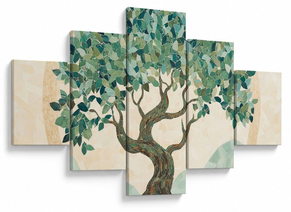 Obraz – Elegancka mozaika z drzewem (125x70 cm)