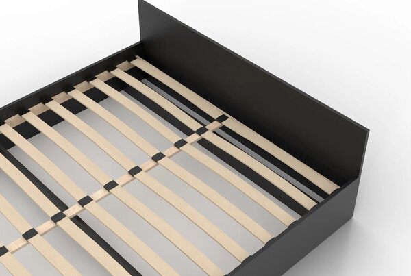 Czarne minimalistyczne łóżko z zagłówkiem w 3 rozmiarach 120/140/160x200 B9-W65