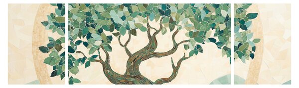 Obraz – Elegancka mozaika z drzewem (170x50 cm)