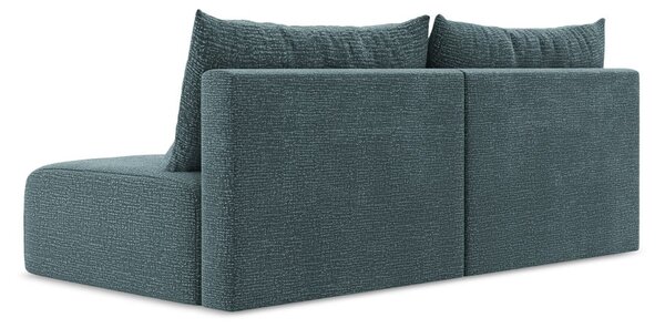 Turkusowa rozkładana/ze schowkiem sofa 216 cm Kalena – Makamii