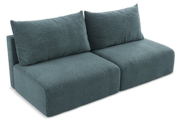 Turkusowa rozkładana/ze schowkiem sofa 216 cm Kalena – Makamii