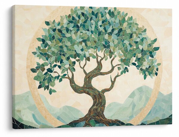 Obraz – Elegancka mozaika z drzewem (70x50 cm)