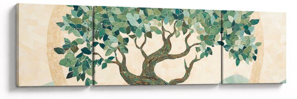 Obraz – Elegancka mozaika z drzewem (170x50 cm)