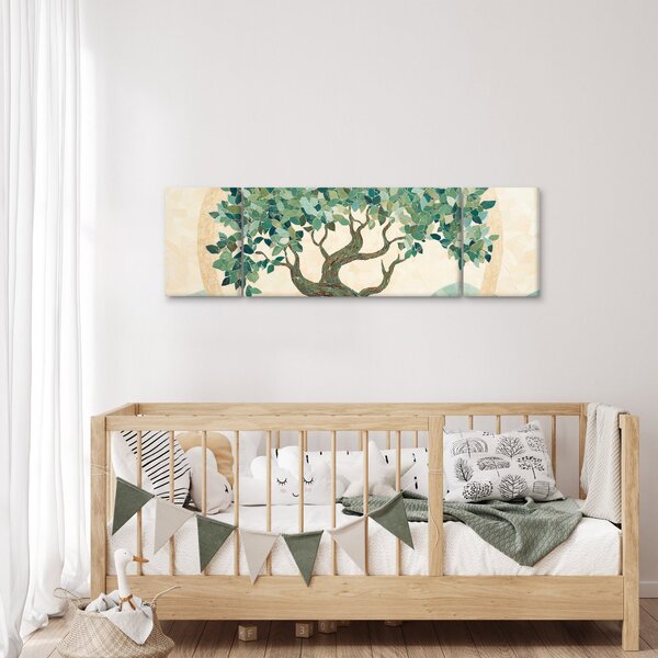 Obraz – Elegancka mozaika z drzewem (170x50 cm)
