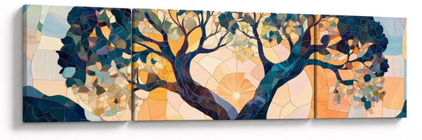 Obraz – Mozaika – słońce i drzewo II. (170x50 cm)
