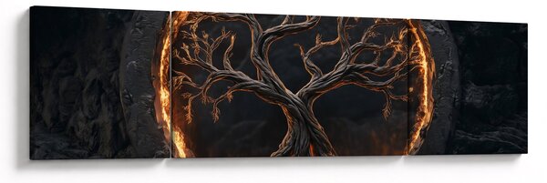 Obraz – Drzewo życia w lawie I. (170x50 cm)