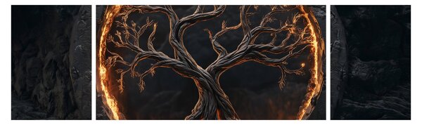Obraz – Drzewo życia w lawie I. (170x50 cm)