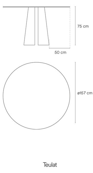 Okrągły stół w dekorze jesionu ø 157 cm Cep – Teulat