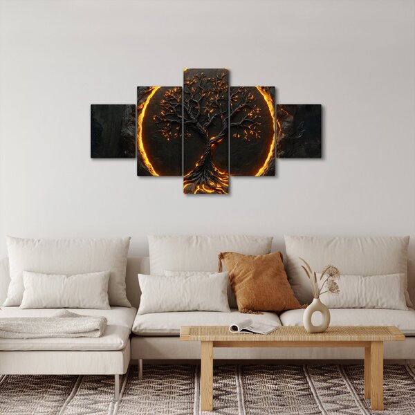 Obraz – Drzewo życia w lawie II. (125x70 cm)