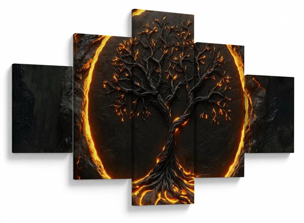 Obraz – Drzewo życia w lawie II. (125x70 cm)