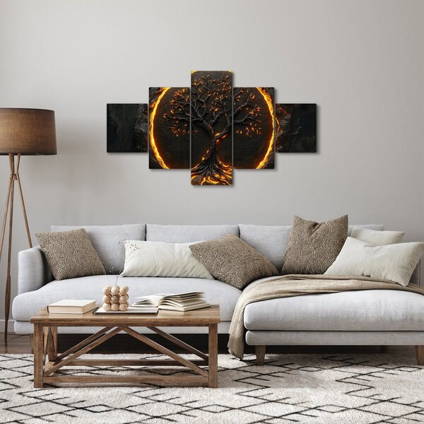 Obraz – Drzewo życia w lawie II. (125x70 cm)