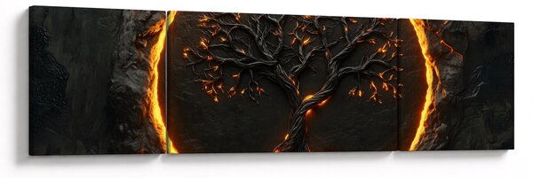 Obraz – Drzewo życia w lawie II. (170x50 cm)