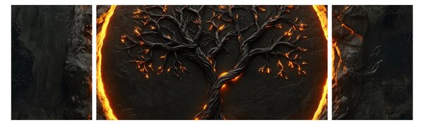 Obraz – Drzewo życia w lawie II. (170x50 cm)