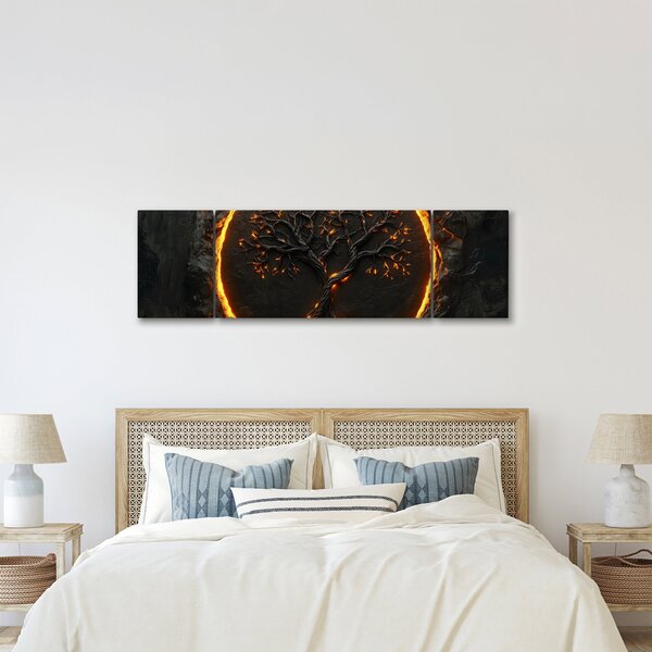 Obraz – Drzewo życia w lawie II. (170x50 cm)