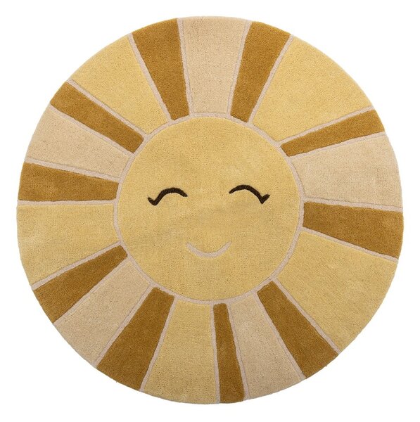 Beżowo-bursztynowy wełniany dywan dziecięcy ø110 cm Sun – Bloomingville Mini