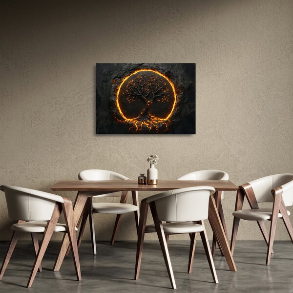 Obraz na szkle – Drzewo życia w lawie II. (70x50 cm)