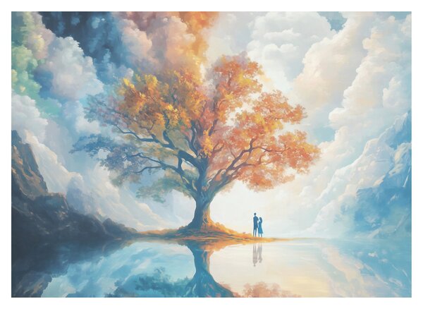 Obraz – Drzewo życia i miłości (70x50 cm)