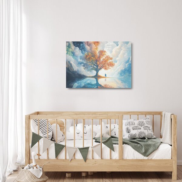 Obraz na szkle – Drzewo życia i miłości (70x50 cm)