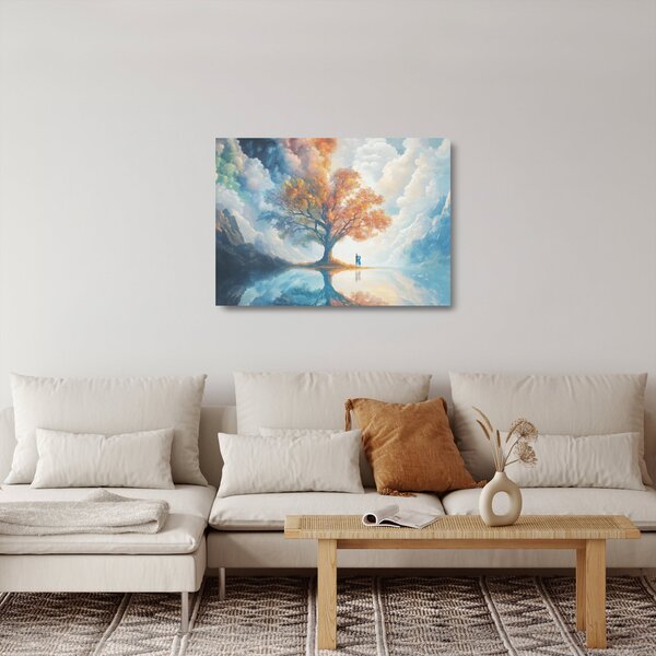 Obraz na szkle – Drzewo życia i miłości (70x50 cm)