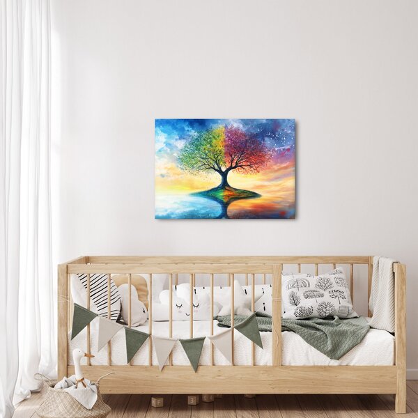 Obraz – Malowane drzewo czterech pór roku (70x50 cm)