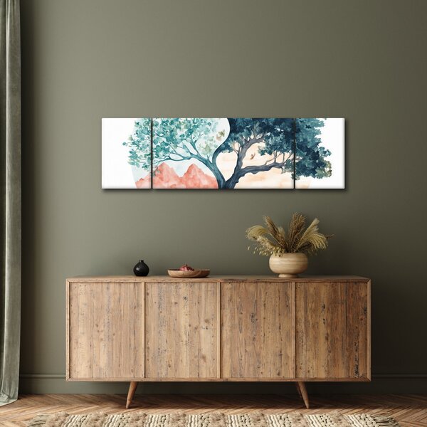 Obraz – Akwarelowe drzewo pełne życia (170x50 cm)