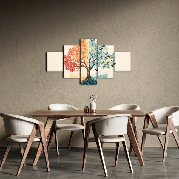 Obraz – Podwójne drzewo z motylem (125x70 cm)