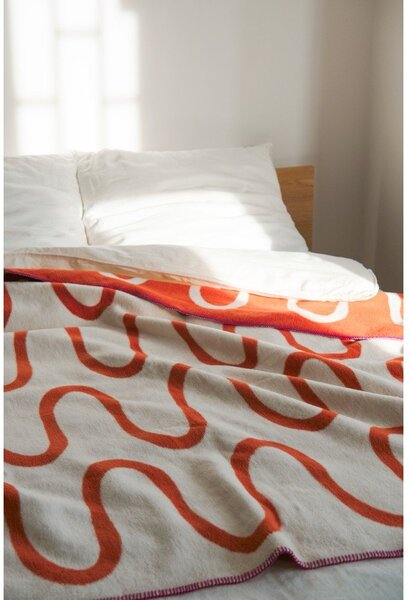 Pomarańczowy koc 150x200 cm Swirl – noo.ma