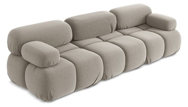 Beżowa aksamitna sofa modułowa 285 cm Lokua – Makamii
