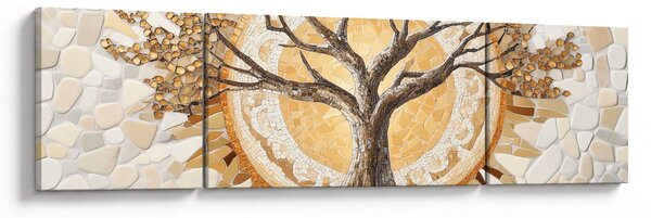 Obraz – Złote drzewo życia w mozaice (170x50 cm)