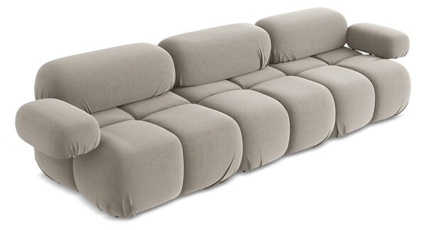 Beżowa aksamitna sofa modułowa 285 cm Lokua – Makamii