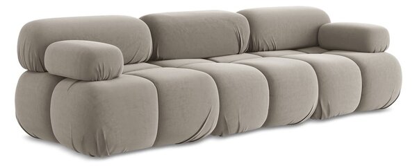 Beżowa aksamitna sofa modułowa 285 cm Lokua – Makamii