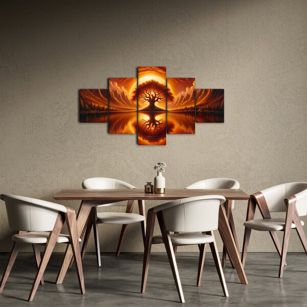 Obraz – Drzewo w krwawym słońcu (125x70 cm)