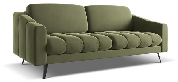 Zielona aksamitna sofa 202 cm Nalu – Makamii