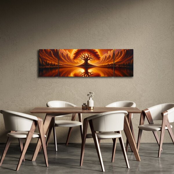 Obraz – Drzewo w krwawym słońcu (170x50 cm)