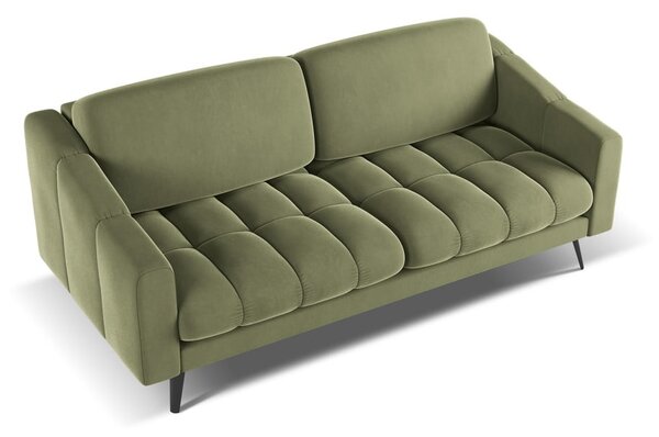Zielona aksamitna sofa 202 cm Nalu – Makamii