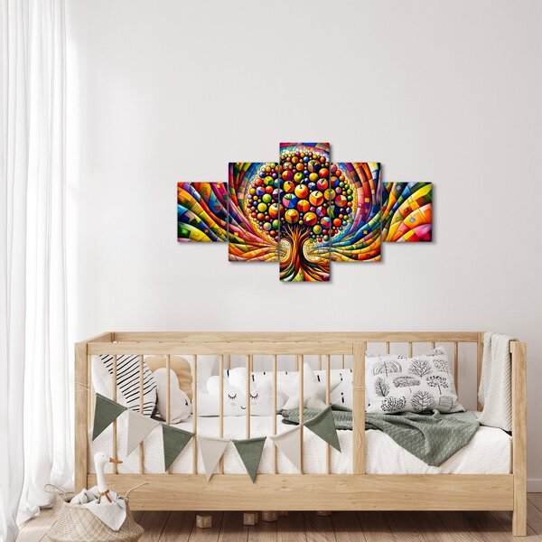 Obraz – Kolorowe drzewo z jabłkami (125x70 cm)