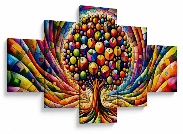 Obraz – Kolorowe drzewo z jabłkami (125x70 cm)