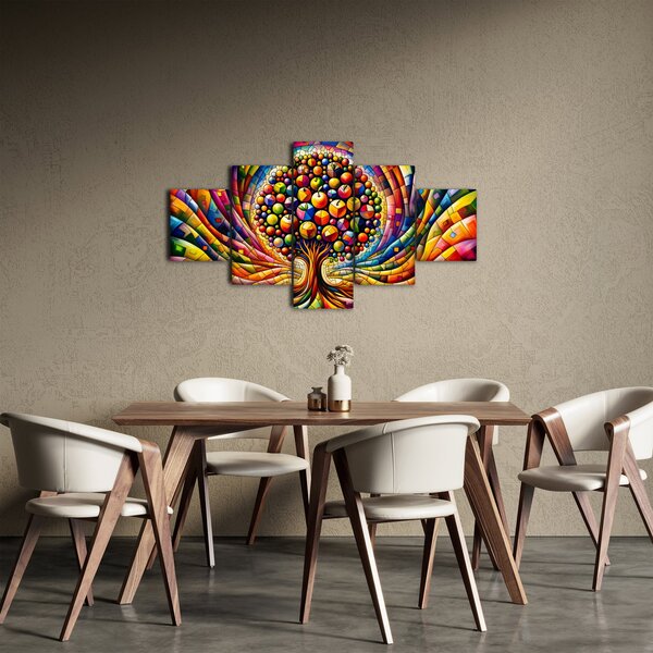 Obraz – Kolorowe drzewo z jabłkami (125x70 cm)