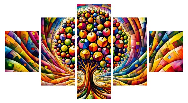 Obraz – Kolorowe drzewo z jabłkami (125x70 cm)