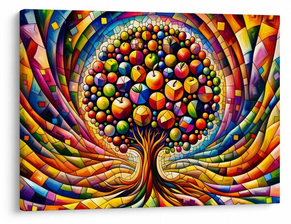 Obraz – Kolorowe drzewo z jabłkami (70x50 cm)